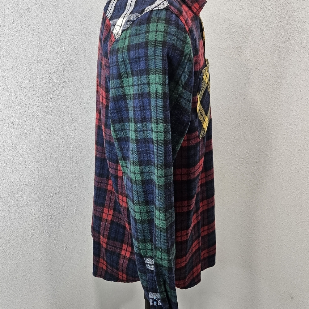 Drl Essentials Multi Colored Plaid Button Longsle… - image 5